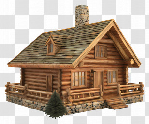 Log Cabin - Rustic Wooden Cabin Illustration Transparent PNG