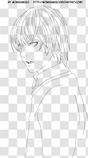 Light Yagami Line Art Coloring Book White - Tree - Lights Transparent PNG