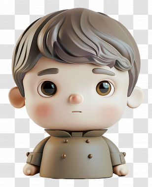 Napoleon - Cute Figurine With Brown Hair Transparent PNG