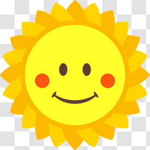 Icon - Cartoon Sun With Cheerful Expression Transparent PNG