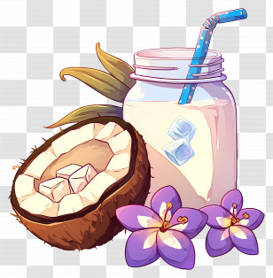 Coconut Water - Coconut Drink In A Jar Transparent PNG