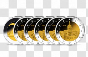 2 Euro Coin Coins Commemorative - Yellow Transparent PNG