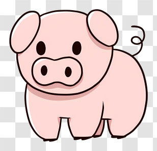 Icon - Pink Cartoon Pig Illustration Transparent PNG
