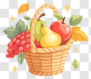 Fruits Harvest Basket - Fresh Fruit Basket Transparent PNG