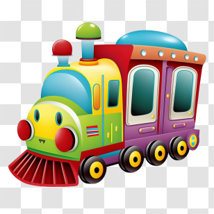 Colorful Train
 - Colorful Cartoon Illustration Of A Toy Train Transparent PNG