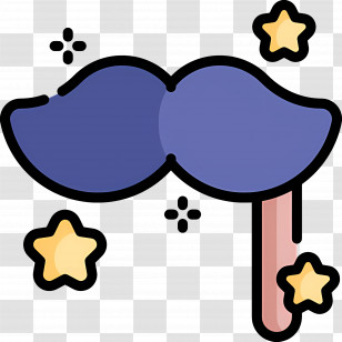 Moustache - Blue Moustache Party Accessory Transparent PNG