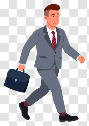 Businessman Holding Briefcase - Businessman Walking With Briefcase Transparent PNG
