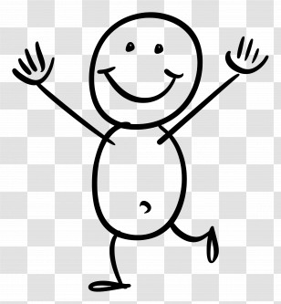 Happy Stick Figure - Happy Stick Figure Man Illustration Transparent PNG