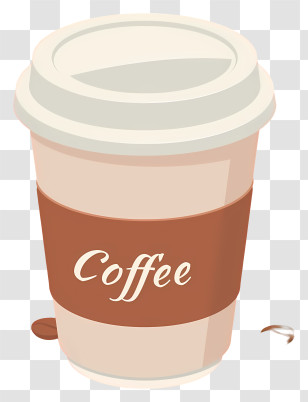 Paper Cup - Illustration Of A Coffee Cup With Sleeve Transparent PNG