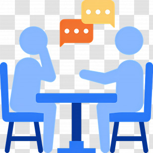 Group Discussion - Illustration Of People Having A Conversation At A Table Transparent PNG