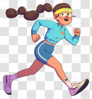Running Race - Running Girl In Sportswear Transparent PNG