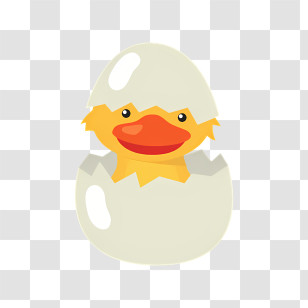 Icon - Cute Duckling Hatching From Egg Illustration Transparent PNG