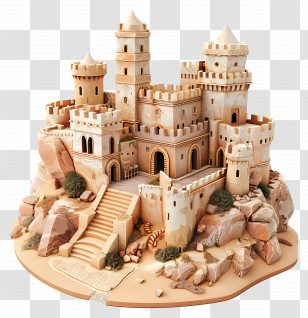 Desert Castle - Miniature Castle Model Design Transparent PNG