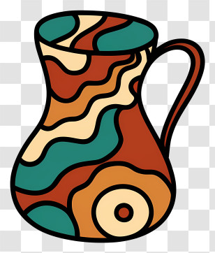 Cartoon - Colorful Patterned Jug Transparent PNG