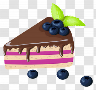 Cake - Chocolate Blueberry Cake Slice Transparent PNG