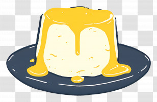 Curd - Pudding With Yellow Sauce Transparent PNG
