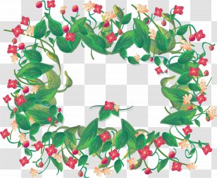 CorelDRAW - Watercolor Flowers - Vector Hand-painted Border Transparent PNG
