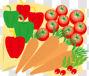 Icon - Fresh Vegetables Including Carrots And Tomatoes Transparent PNG