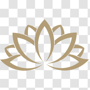Silhouette - Minimalist Golden Lotus Design For Serenity Concept Transparent PNG