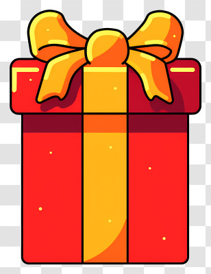 Gift Box - Red Gift Box With Golden Ribbon For Christmas Transparent PNG