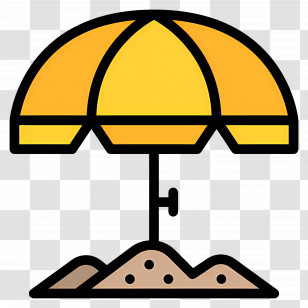 Beach Umbrella - Beach Umbrella On Sandy Beach Transparent PNG