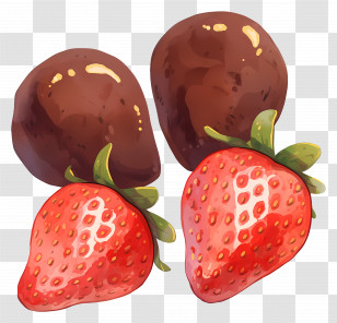 Chocolate Strawberries - Chocolate-Covered And Fresh Strawberries Transparent PNG