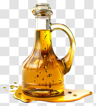 Cooking Oil - Glass Oil Bottle Transparent PNG
