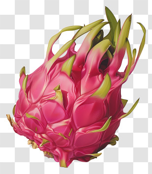 Dragon Fruit - Vibrant Pink Dragon Fruit Illustration Transparent PNG
