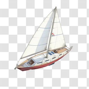 Sailboat - Sailing Yacht On Open Waters Transparent PNG