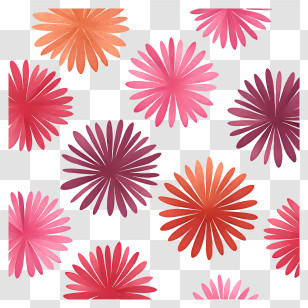 Red Fireworks - Colorful Pink Flower Pattern Transparent PNG