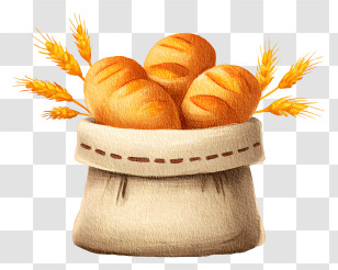 Bakery - Sack Of Fresh Bread Loaves Transparent PNG