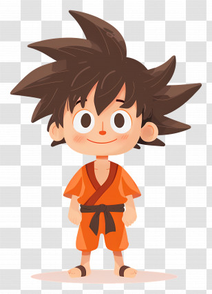 Goku - Cartoon Boy In Orange Outfit Transparent PNG