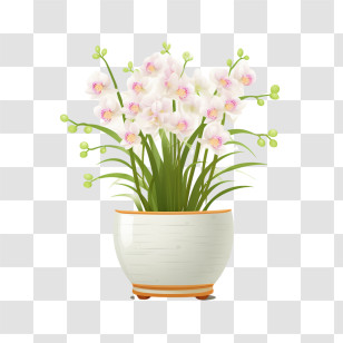 Orchids Plant - Orchid Plant In Decorative Pot Illustration Transparent PNG