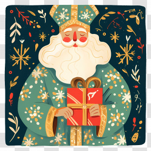 Saint Nicholas Day - Saint Nicholas With Decorative Robe Transparent PNG