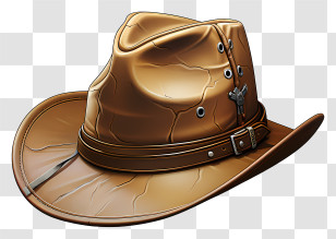 Hat - Brown Leather Hat Drawing Transparent PNG