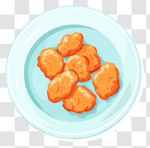 Chicken Nuggets - Plate Of Crispy Chicken Nuggets Transparent PNG