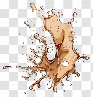 Coffee Stains - Dynamic Coffee Splash Illustration Transparent PNG