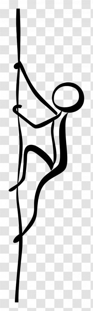 Stick Figure Climbing - Stick Figure Climbing A Rope Illustration Transparent PNG