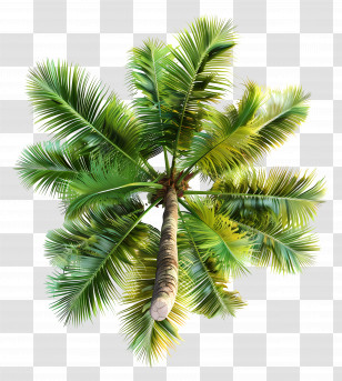 Coconut Tree Top View - Tropical Palm Trees Transparent PNG