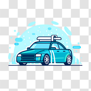 Car Wash - Blue Car With Soap At A Car Wash Transparent PNG
