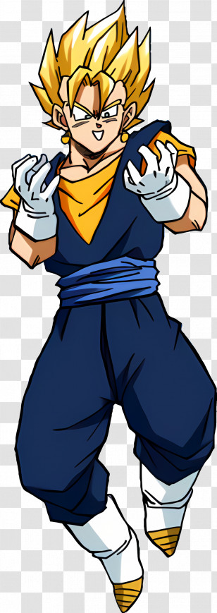 Vegito - Anime Warrior With Blue Hair Transparent PNG