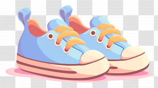 Baby Shoes - Blue Sneakers With Laces Transparent PNG