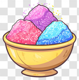 Sugar Powder - Colorful Shaved Ice In A Bowl Transparent PNG