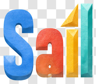 Sail Logo - 3D 'Sail' Lettering Transparent PNG