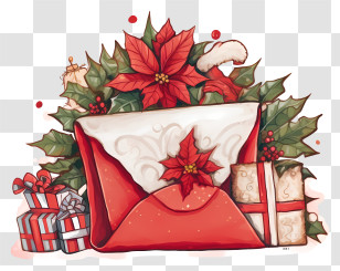 Red Envelope - Christmas Envelope And Festive Gifts Transparent PNG