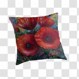 red poppy pillows