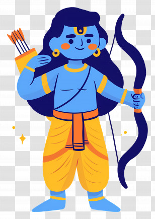 Lord Rama - Blue Archer Character Transparent PNG