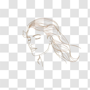 Hand Drawn Girl
 - Minimalist Line Art Woman Transparent PNG