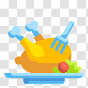 Turkey Food - Cooked Chicken On Plate Transparent PNG