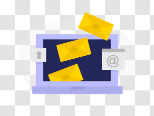 Icon - Emails On Laptop Screen Transparent PNG